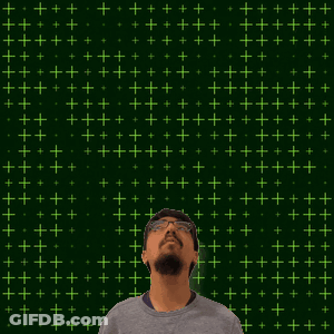 A Man Is Looking Up At The Number 29 With Stars Coming Out Of It GIF