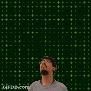 A Man Is Looking Up At The Number Six Surrounded By Stars GIF