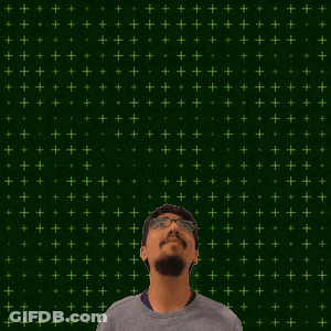 A Man Is Looking Up At The Number Six GIF