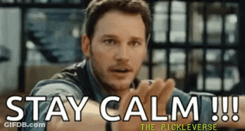 A Man Is Making A Funny Face And Saying Stay Calm GIF