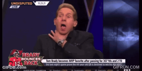 A Man Is Making A Funny Face In Front Of A Brady Bounces Back Sign GIF