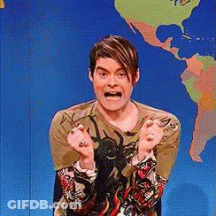 A Man Is Making A Funny Face In Front Of A Map GIF