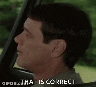 A Man Is Making A Funny Face While Driving A Car And Saying That Is Correct . GIF