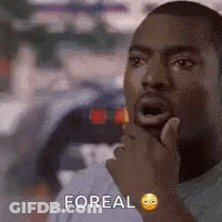 A Man Is Making A Funny Face While Holding His Hand To His Chin And Saying `` For Real '' . GIF