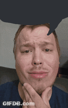 A Man Is Making A Funny Face With A Speech Bubble Above His Head And The Website Giflr.com Is Below Him GIF