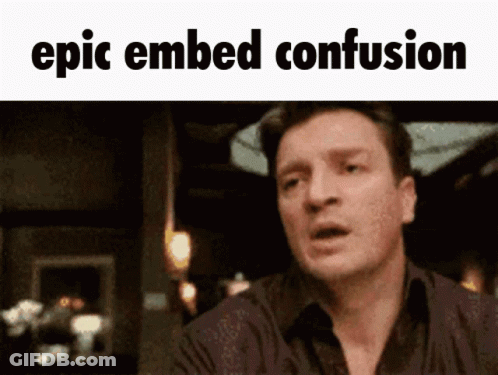 A Man Is Making A Funny Face With The Words Epic Embed Confusion Below Him GIF