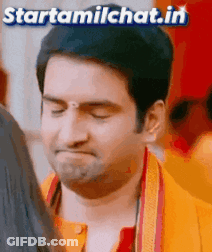 A Man Is Making A Funny Face With The Words Starttamilchat.in Above Him GIF