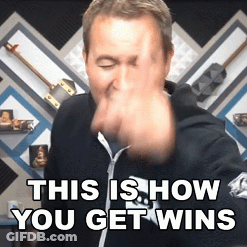 Man Making Funny Face Behind Words This Is How You Get Wins GIF