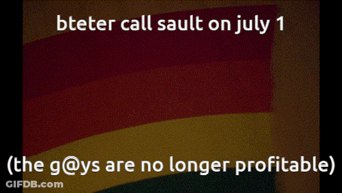 A Man Is Painting A Rainbow On A Wall With The Words Beeter Call Sault On July 1 At The Bottom GIF