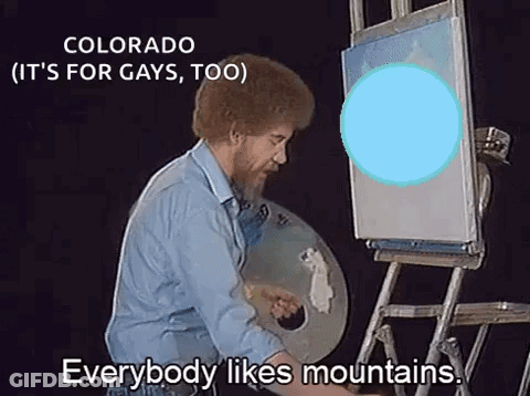 A Man Is Painting On An Easel And Says Colorado It 'S For Gays Too GIF