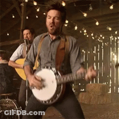 Man Playing Banjo In Band GIF