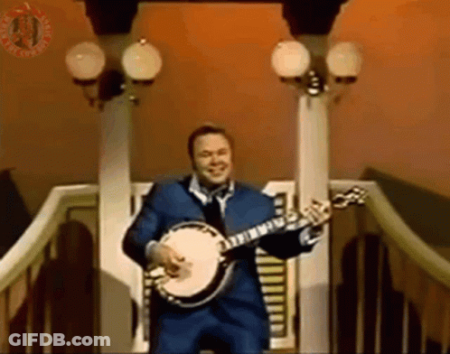 Man Playing Banjo On Stage GIF