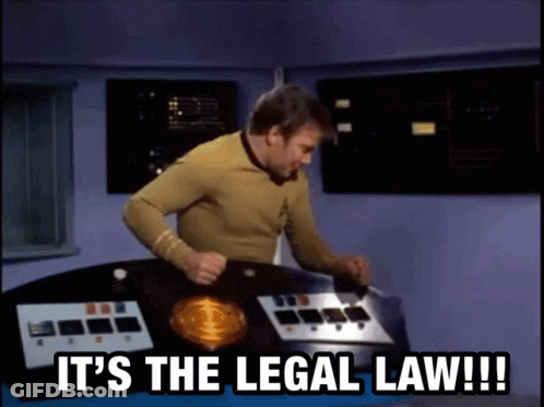 A Man Is Playing A Video Game With The Words It 'S The Legal Law GIF