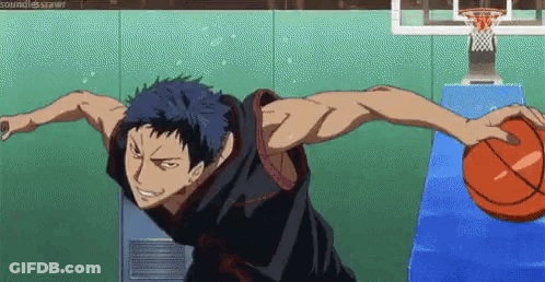 A Man Is Playing Basketball On A Court With His Arms Outstretched While Holding A Basketball . GIF
