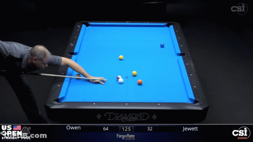 A Man Is Playing Pool On A Diamond Table GIF