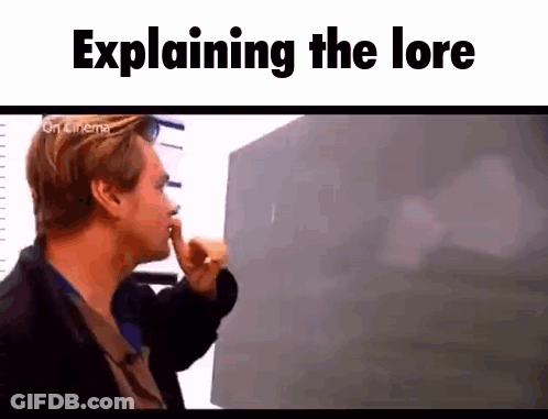 A Man Is Pointing At A Blackboard And Explaining The Lore GIF