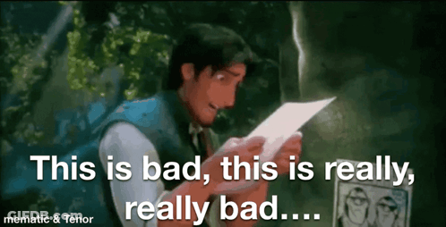 A Man Is Reading A Piece Of Paper With The Words `` This Is Bad , This Is Really , Really Bad ... '' Written On It GIF