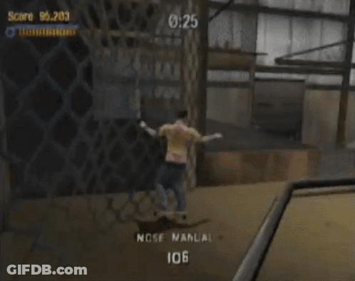 A Man Is Riding A Skateboard On A Ramp In A Video Game With A Score Of 95200 GIF