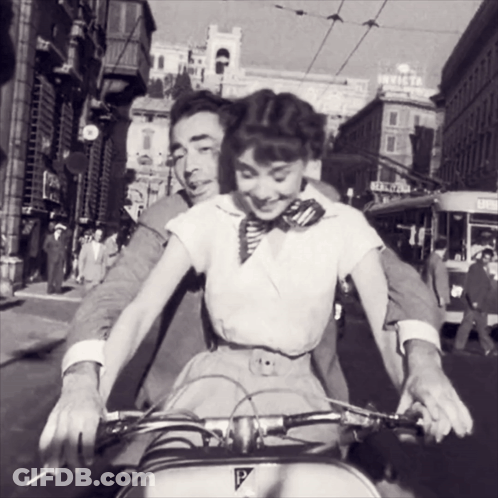 Man Riding Woman On Vespa With P GIF
