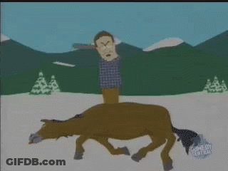 A Man Is Riding On The Back Of A Centaur Horse While Holding A Bat . GIF