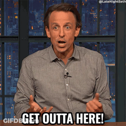 A Man Is Saying Get Outta Here While Talking GIF