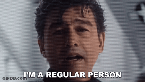A Man Is Saying `` I 'M A Regular Person '' In A Video . GIF
