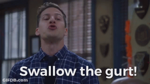 A Man Is Saying Swallow The Gurt In A Plaid Shirt GIF