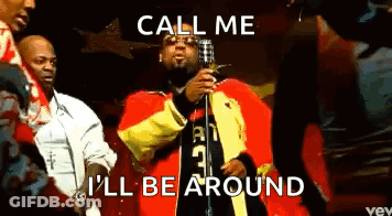 Man Singing Into Microphone Call Me I'll Be Around GIF