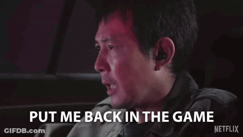 A Man Is Sitting In A Car And Says Put Me Back In The Game . GIF