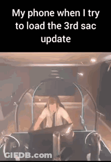 A Man Is Sitting In A Car With A Microphone On His Head . GIF