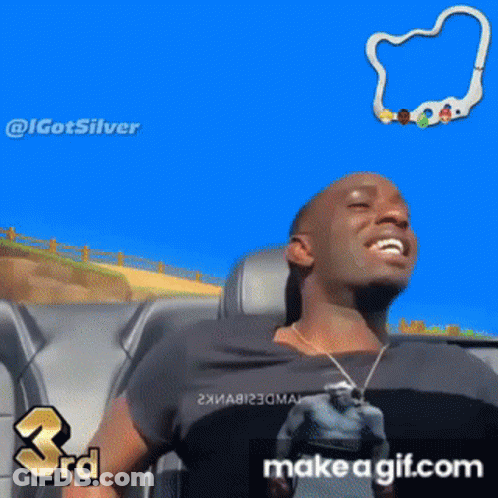 A Man Is Sitting In A Car With The Words 3Rd On The Bottom Right GIF