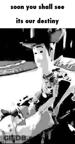 A Man Is Sitting In A Car With The Words `` Soon You Shall See Its Our Destiny '' . GIF
