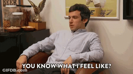 Man Sitting And Saying What I Feel Like GIF