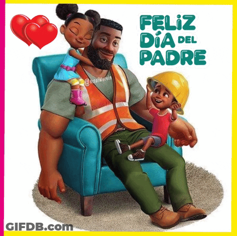 A Man Is Sitting In A Chair Holding A Little Girl And A Boy . GIF
