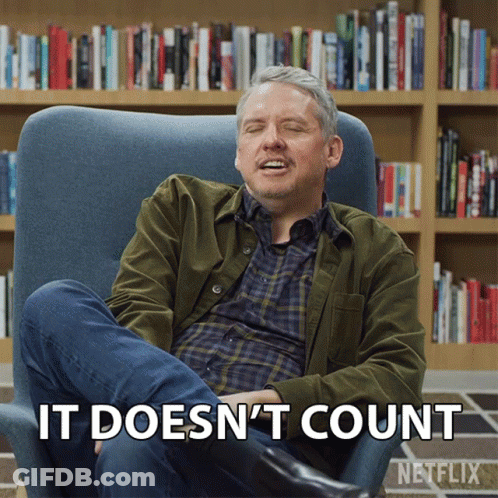 A Man Is Sitting In A Chair With His Eyes Closed And The Words It Does N't Count Behind Him GIF