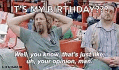 A Man Is Sitting In A Chair With His Hands On His Head And Says `` It 'S My Birthday ? '' . GIF