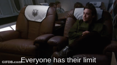 Man Sitting With Everyone Has Limits GIF