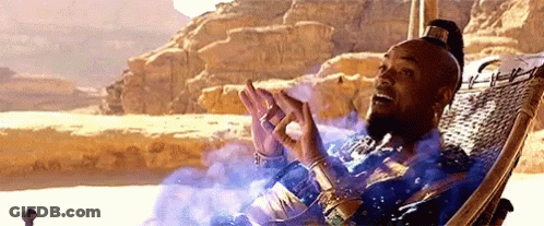 A Man Is Sitting In A Hammock With Smoke Coming Out Of His Hands . GIF