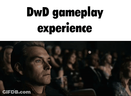 A Man Is Sitting In A Theater Watching A Movie And The Words Dwd Gameplay Experience Are On The Screen . GIF