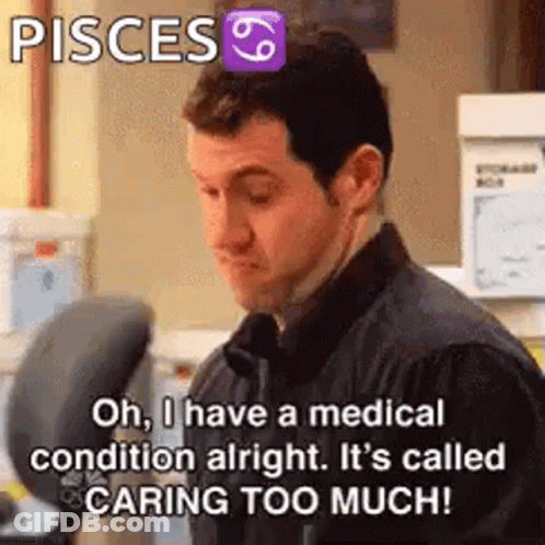 A Man Is Sitting In An Office With A Medical Condition Alright . It 'S Called Caring Too Much ! GIF