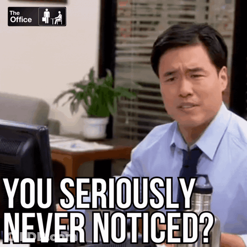 A Man Is Sitting In Front Of A Computer With The Words You Seriously Never Noticed GIF