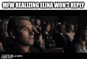 A Man Is Sitting In Front Of A Crowd With A Caption That Says Mfw Realizing Elina Won T Reply GIF
