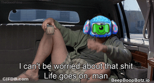 A Man Is Sitting In The Back Of A Limousine With The Words " I Can T Be Worried About That Shit " GIF