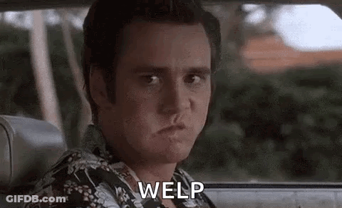 A Man Is Sitting In The Back Seat Of A Car Making A Funny Face And Saying Welp . GIF