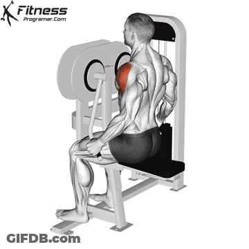 A Man Is Sitting On A Bench In Front Of A Machine That Says ' Fitness ' On It GIF