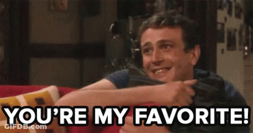 A Man Is Sitting On A Couch And Saying `` You 'Re My Favorite '' GIF