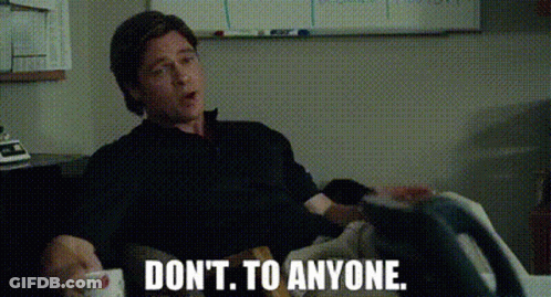 A Man Is Sitting On A Couch With His Feet Up And Says `` Do N't To Anyone '' . GIF