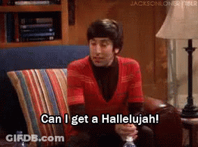 A Man Is Sitting On A Couch With The Words Can I Get A Hallelujah GIF