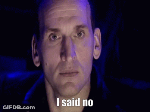 A Man Is Smiling And Saying `` I Said No '' . GIF