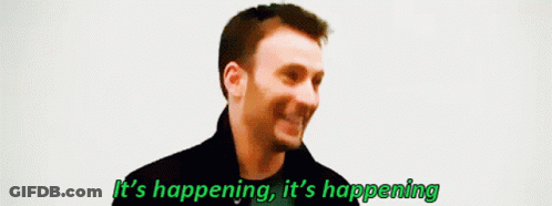 A Man Is Smiling And Says It 'S Happening GIF